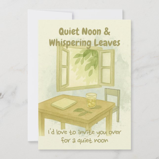Invitación Quiet Noon & Whispering Leaves - Calm Summer Invit (Anverso)