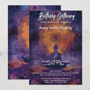 Invitación Quietud Cósmica Diseño Espiritual Visionario