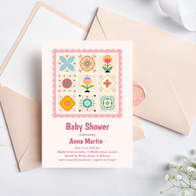Invitación Quilted Baby Shower Invitation (Subido por el creador)