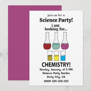 Invitación Química Divertida Estoy Buscando Química