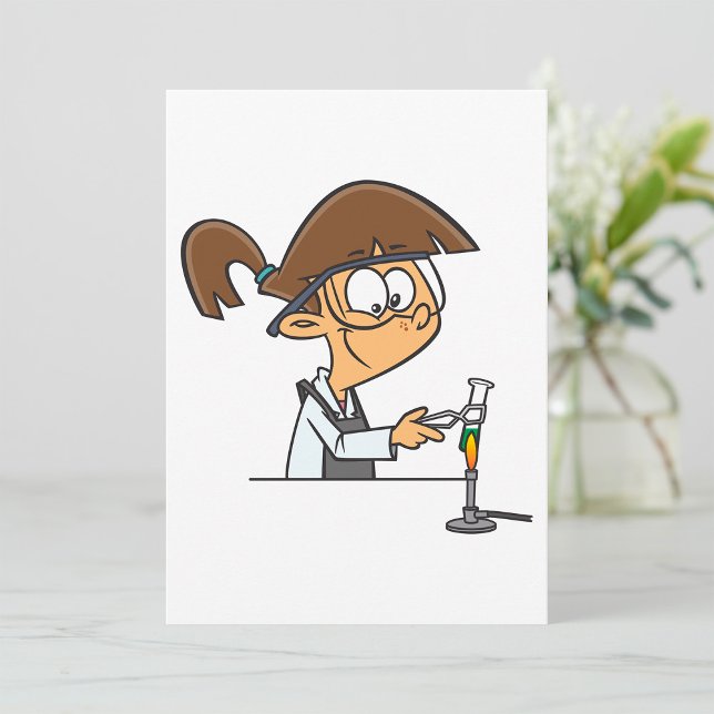 Invitación Química niña realizando experimento científico (Subido por el creador)