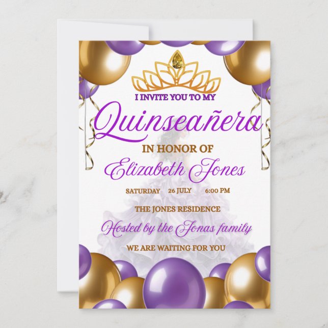INVITACION QUINCE AÑOS  (Anverso)