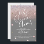 Invitación Quince puntos de purpurina falsos dorados rosa Cum<br><div class="desc">Invitaciones de quince con patrón de purpurina falsa y puntos</div>