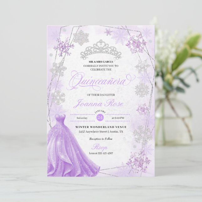 Invitación Quinceanera (Anverso de pie)