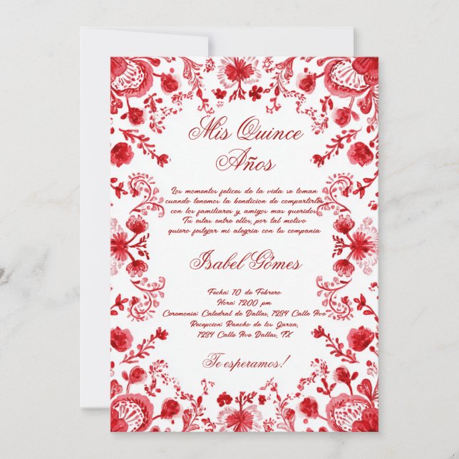 Invitación Quinceañera (Anverso)