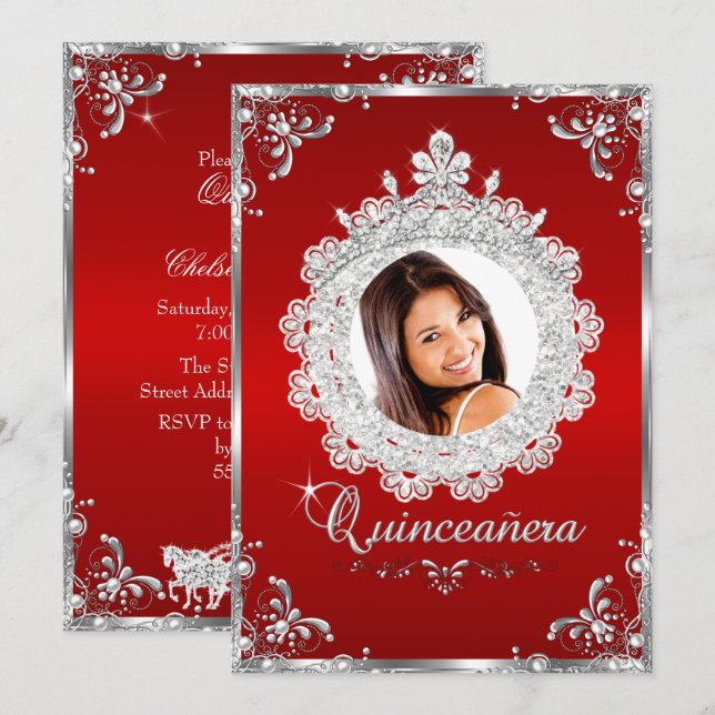 Invitación Quinceanera (Anverso / Reverso)