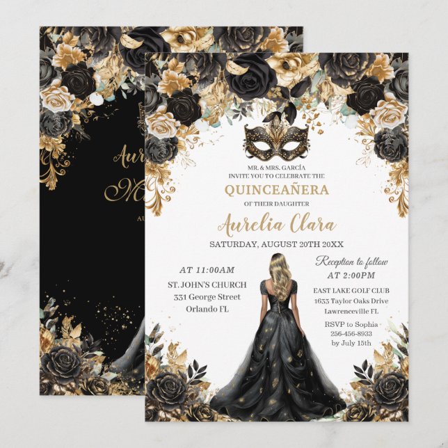 Invitación Quinceañera (Anverso / Reverso)