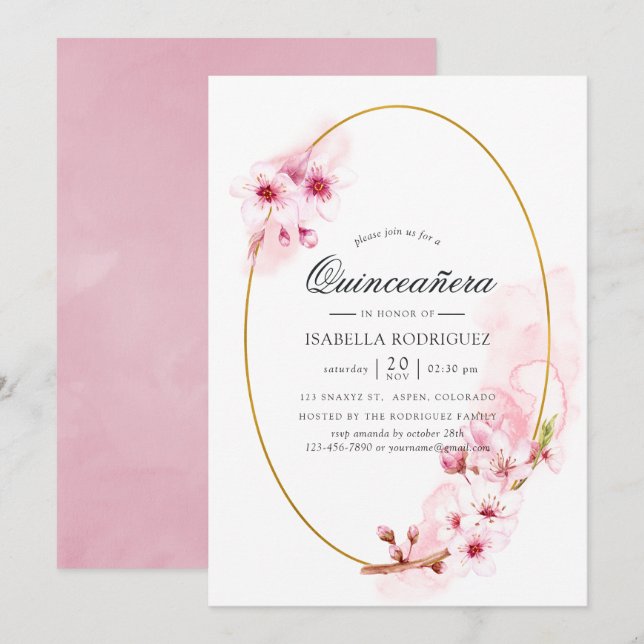 Invitación Quinceañera (Anverso / Reverso)