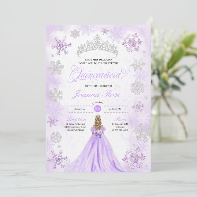 Invitación Quinceanera (Anverso de pie)