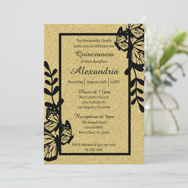 Invitación Quinceanera (Anverso de pie)