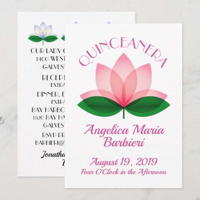 Invitación Quinceanera (Anverso / Reverso)
