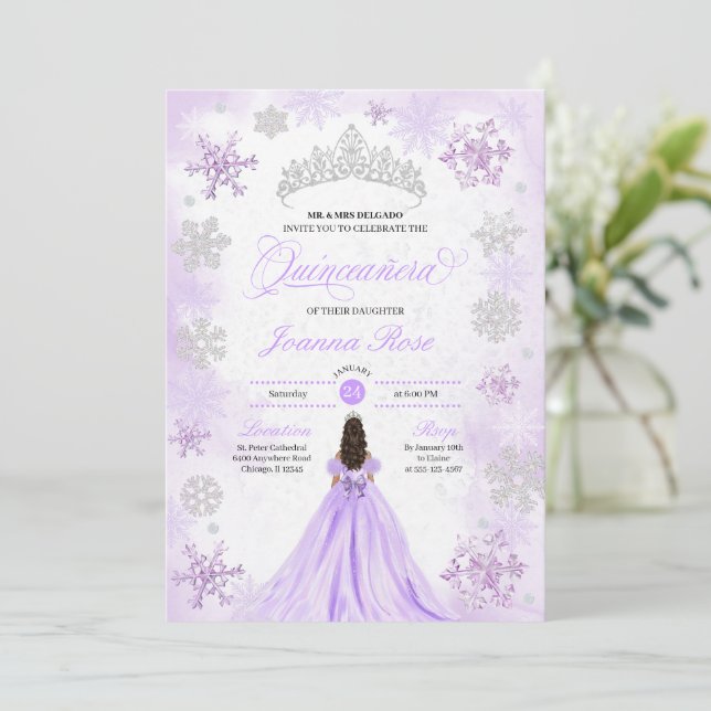 Invitación Quinceanera (Anverso de pie)