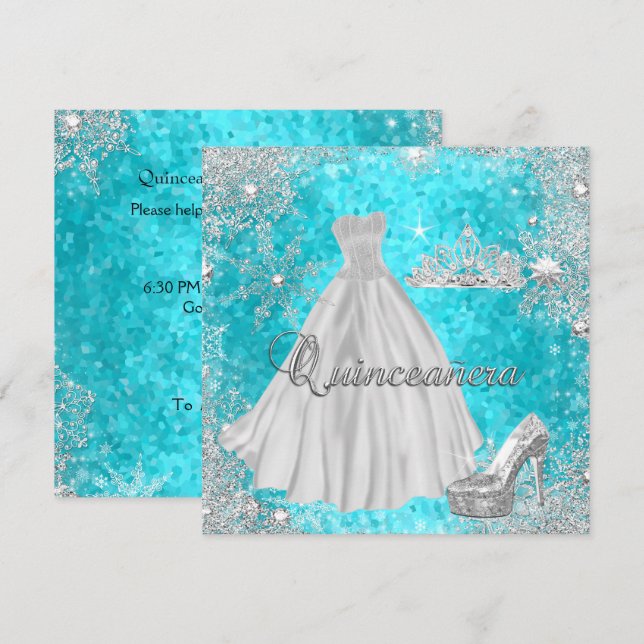 Invitación Quinceanera 15ª Elite Elegant Birthday Party (Anverso / Reverso)