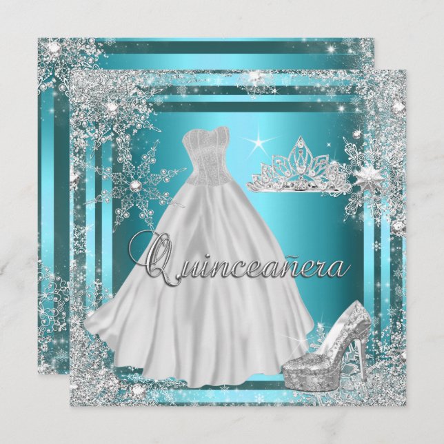 Invitación Quinceanera 15ª Elite Elegant Birthday Party (Anverso / Reverso)