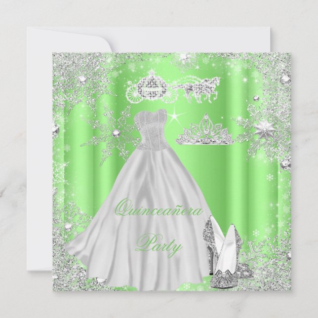 Invitación Quinceanera 15ª fiesta de cumpleaños de Cenicienta (Anverso)