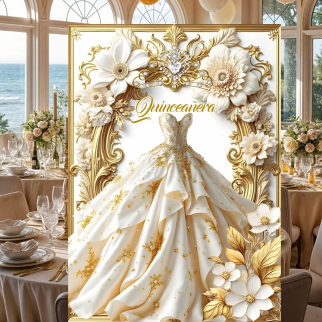 Invitación Quinceanera 15ª fiesta de cumpleaños Gota Blanca d (Subido por el creador)