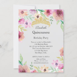 Invitación Quinceanera 15ª fiesta de cumpleaños invita a la f