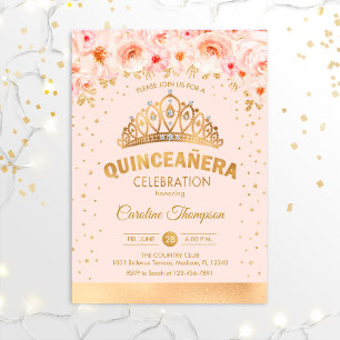 Invitación Quinceanera 15ª Fiesta de Cumpleaños - Rosa de Oro