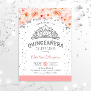 Invitación Quinceanera 15ª fiesta de cumpleaños - Rosado plat