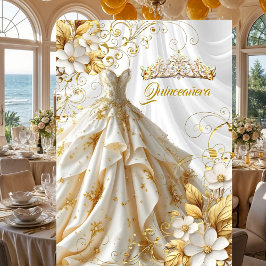 Invitación Quinceanera 15ª fiesta de cumpleaños Vestido blanc