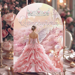 Invitación Quinceanera 15º cumpleaños Castillo Rubor de plata