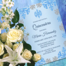 Quinceañera 15º cumpleaños Ice Blue Snowflake