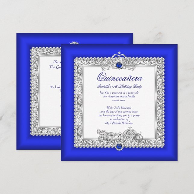 Invitación Quinceanera 15º cumpleaños mágico cuento de hadas  (Anverso / Reverso)