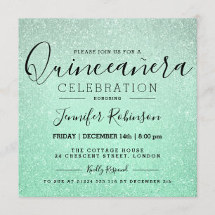 Invitación Quinceanera 15º cumpleaños Purpurina de la Casa de