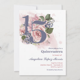 Invitación Quinceañera 15º Floral Chic