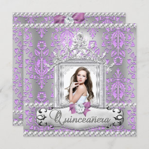 Invitación Quinceanera 15º Partido de Cumpleaños Damask Lilac