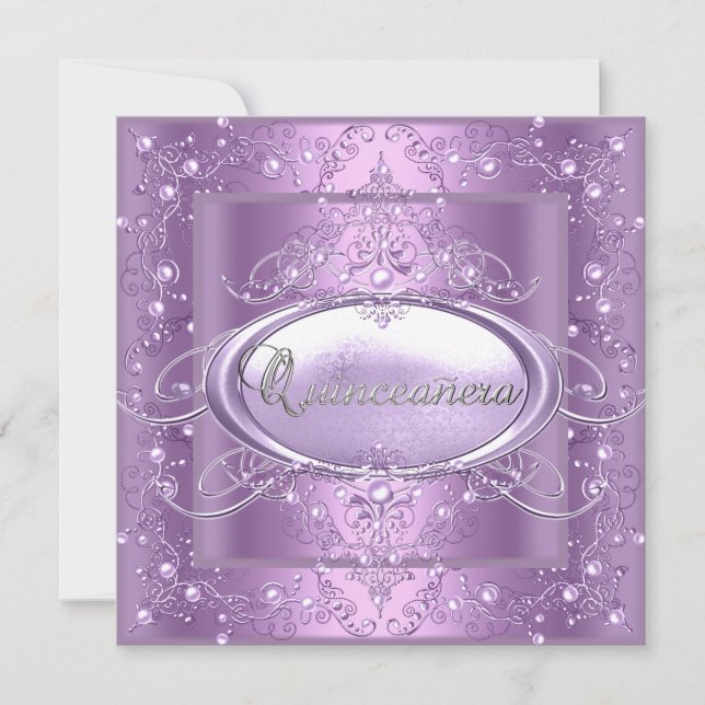 Invitación Quinceanera 15º Partido de Cumpleaños Lilac Pink P (Anverso)