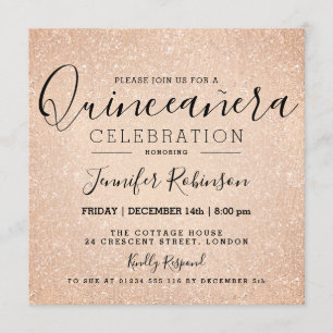 Invitación Quinceanera 15º Rosa de cumpleaños Pintura de Purp