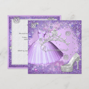 Invitación Quinceanera 15.º zapato de vestir de Fiesta Purple
