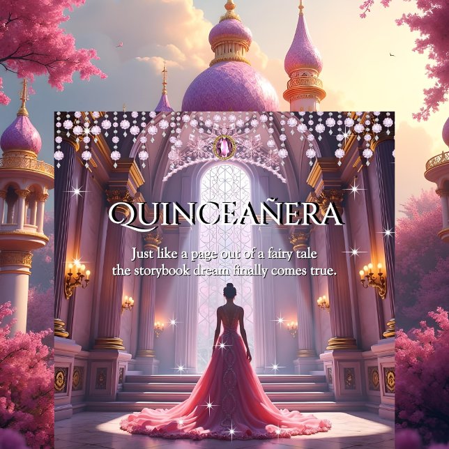Invitación Quinceanera 15 Aniversario Castillo Vestido Púrpur (Subido por el creador)