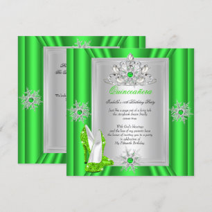 Invitación Quinceanera 15 Años Fiesta de Cumpleaños Lime Gree