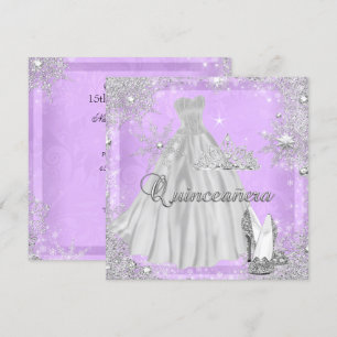 Invitación Quinceañera 15 Cumpleaños Lilac Plata Fiesta de Cu