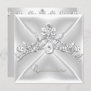 Invitación Quinceanera 15 Diamante blanco Tiara