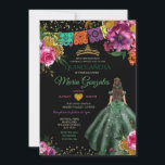 Invitación Quinceañera 16.ª Mariposa del verde esmeralda mexi<br><div class="desc">Invitación a la mariposa Charra Quinceañera Mexicana Colorida Verde Esmeralda Mi Quince Anos,  16º cumpleaños, </div>