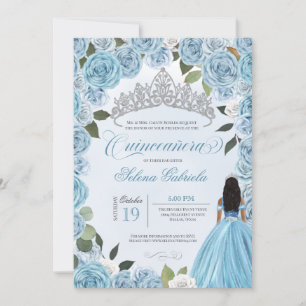 Invitación Quinceanera a los Rosas Blue de Princes