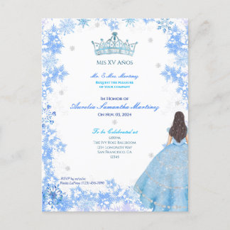 Invitación Quinceañera a Winter Wonderland