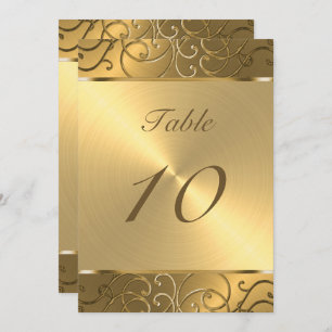 Invitación Quinceanera All Gold Filigree Swirly Border