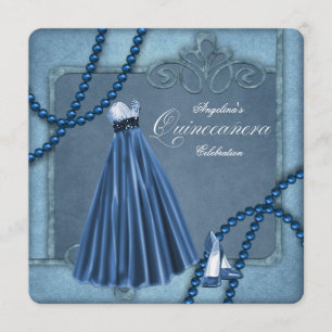 Invitación Quinceanera azul