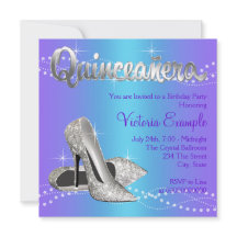 Quinceañera azul añil y púrpura