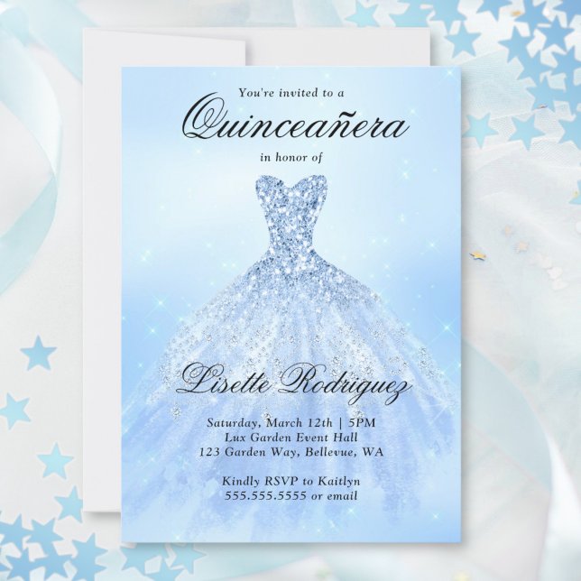Invitación Quinceanera azul bebé (Subido por el creador)