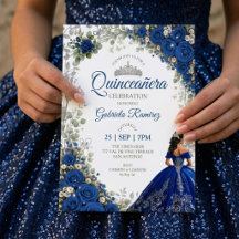 Quinceañera Azul Real Mariposas Plateadas