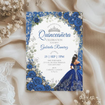 Quinceañera Azul Real Mariposas Plateadas