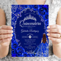 Quinceañera Azul Real Plata