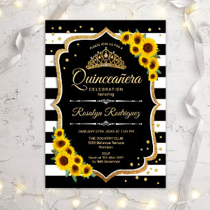 Invitación Quinceanera - Bandas de girasoles