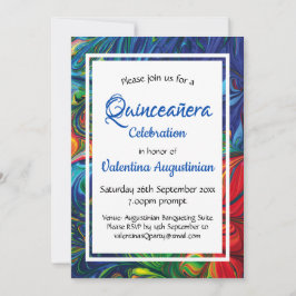 Invitación Quinceañera Birthday Retro Personalizado