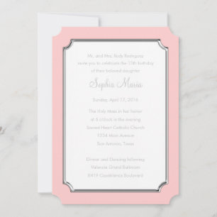 Invitación Quinceanera cambia de rosa a cualquier boleto de p